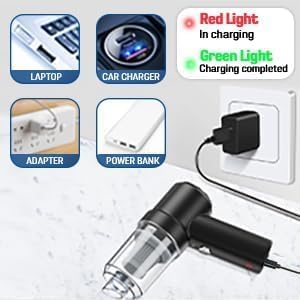 3-in-1 Portable Handheld Vacuum Cleaner – Cordless USB Rechargeable Car Vacuum with Powerful Suction