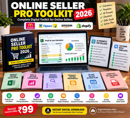 🛍️ ONLINE SELLER PRO TOOLKIT – 2026 Meesho • Flipkart • Amazon • Shopify Sellers ke liye Complete Toolkit