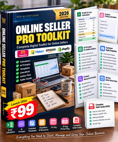 🛍️ ONLINE SELLER PRO TOOLKIT – 2026 Meesho • Flipkart • Amazon • Shopify Sellers ke liye Complete Toolkit