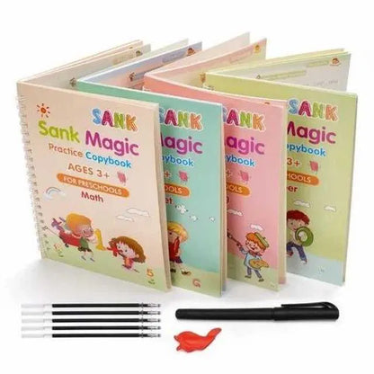 Magic Practice Copybook (4 Books + 10 Refills) | Reusable Handwriting Workbook