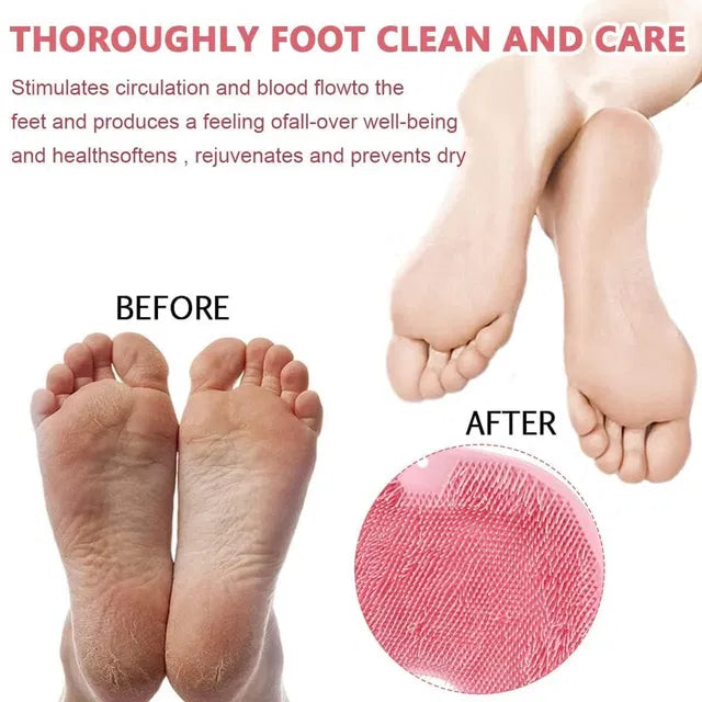 2 in 1  Premium Silicone Foot Scrubber & Massager | Deep Cleaning Bath Mat Pack Of 2